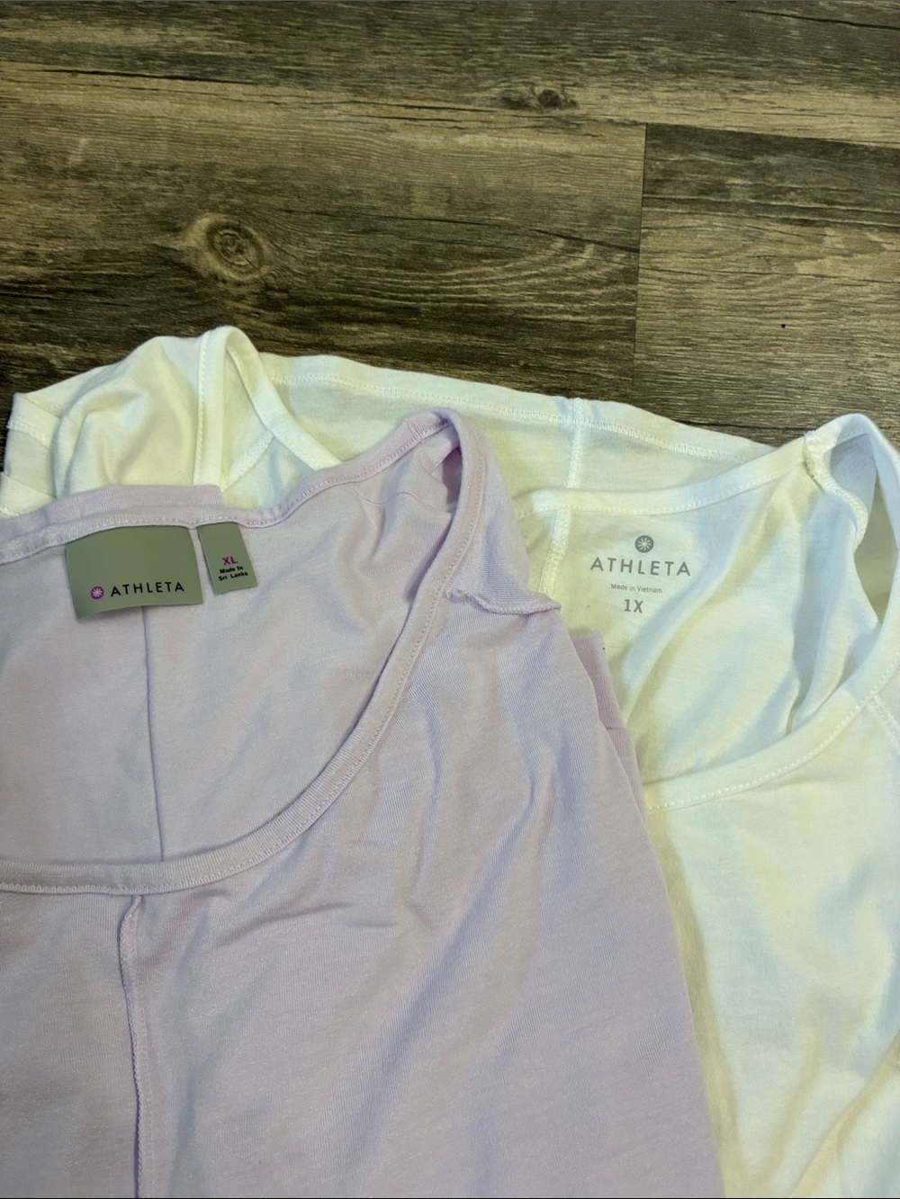 Athleta Lavender and White Long Sleeve Tees Bundle